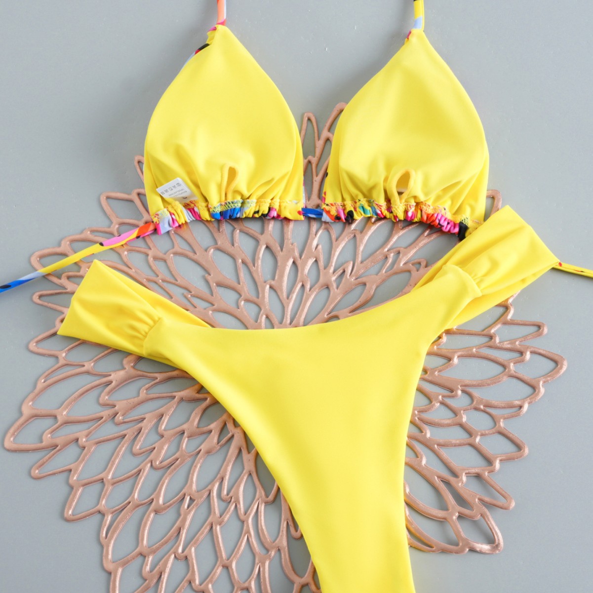 bikini plissé taille basse