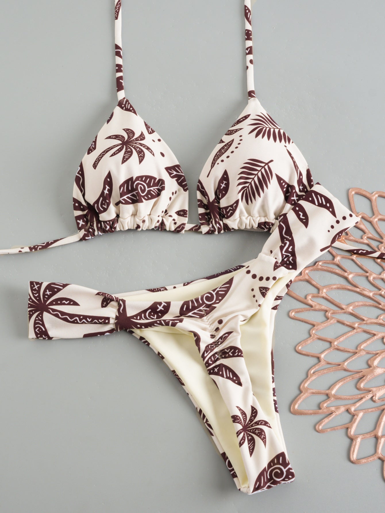 bikini plissé taille basse