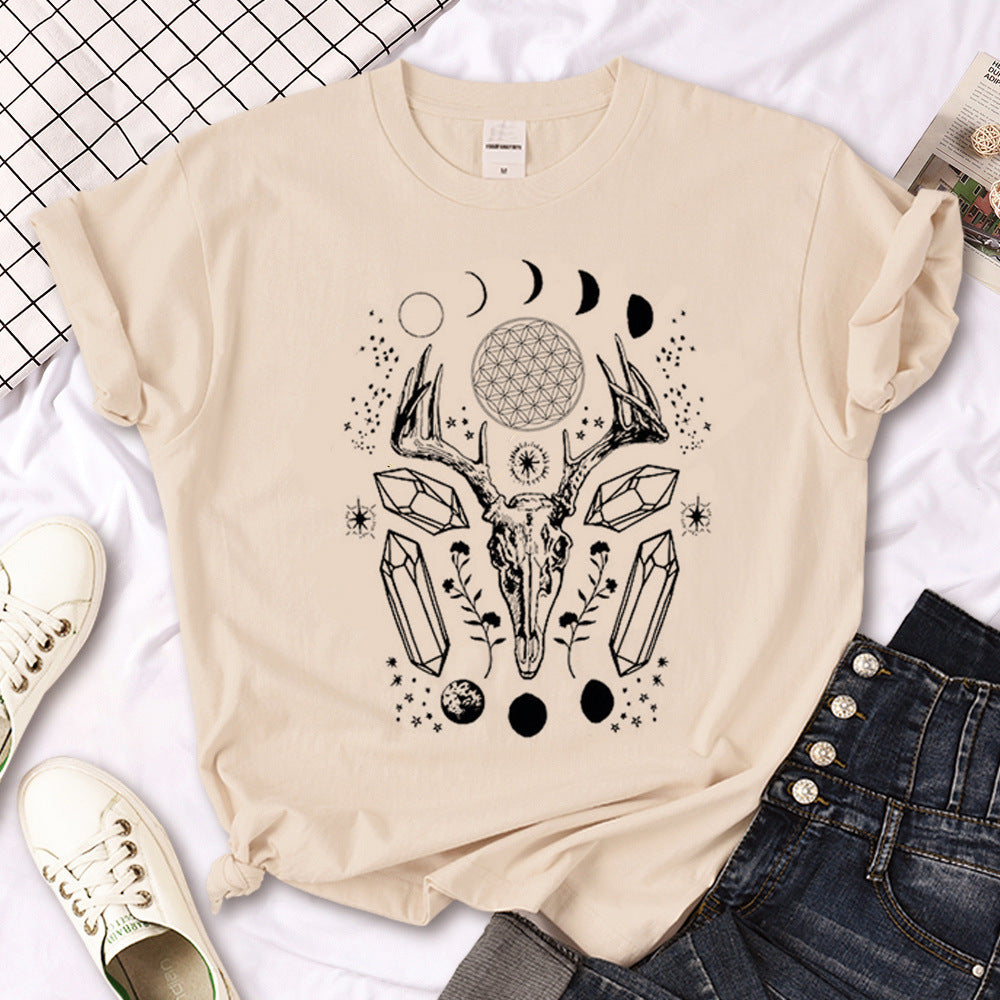 T-shirt femme gothique triple lune sorcière