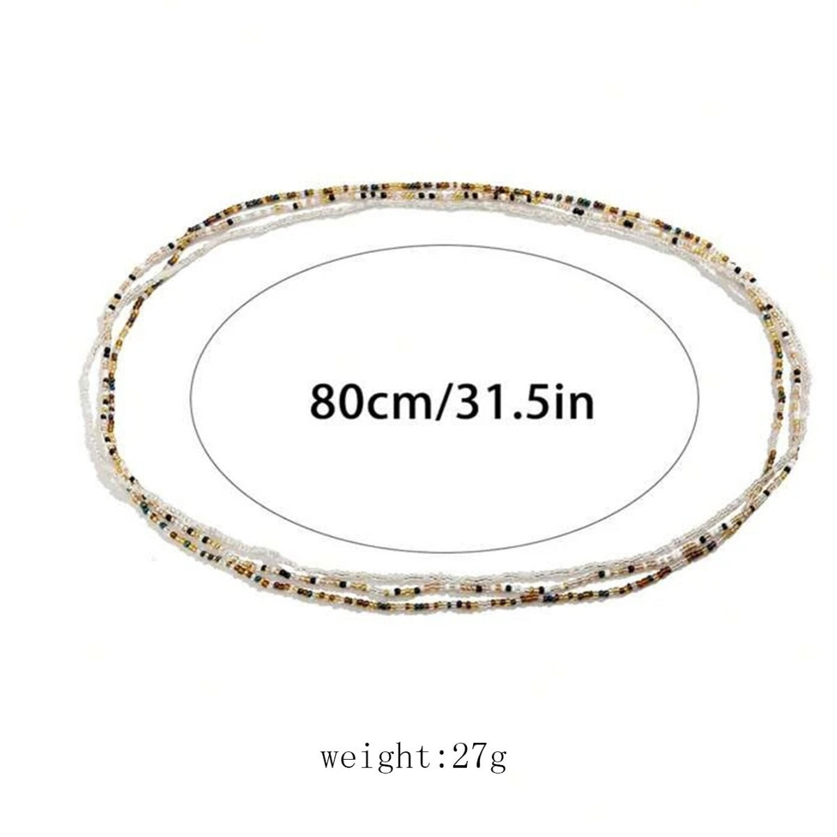 Chaîne de taille perles multicolores tendance