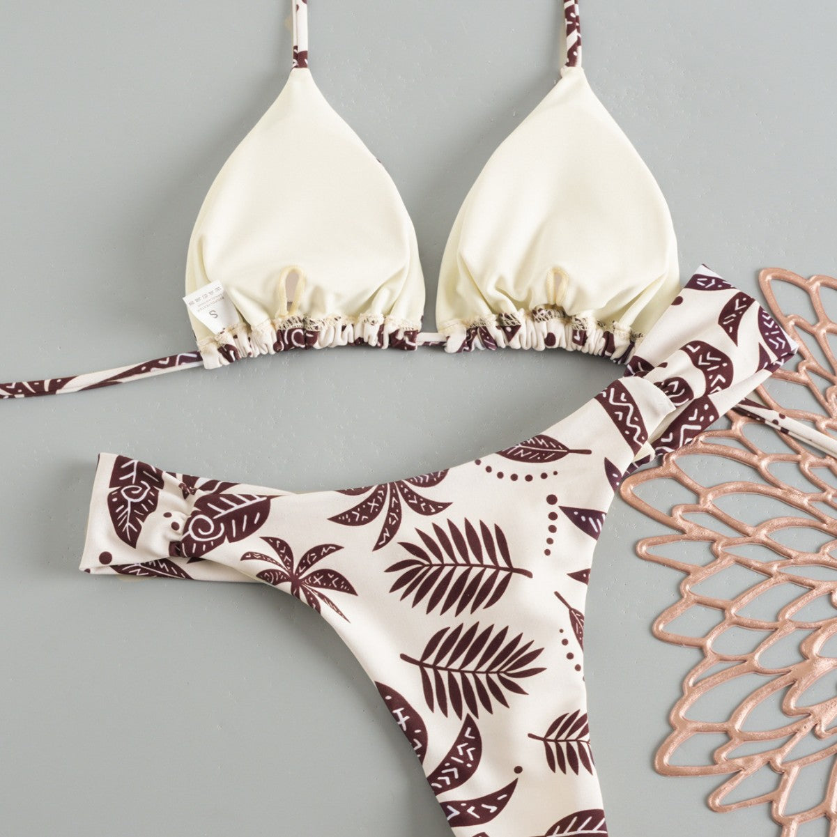 bikini plissé taille basse