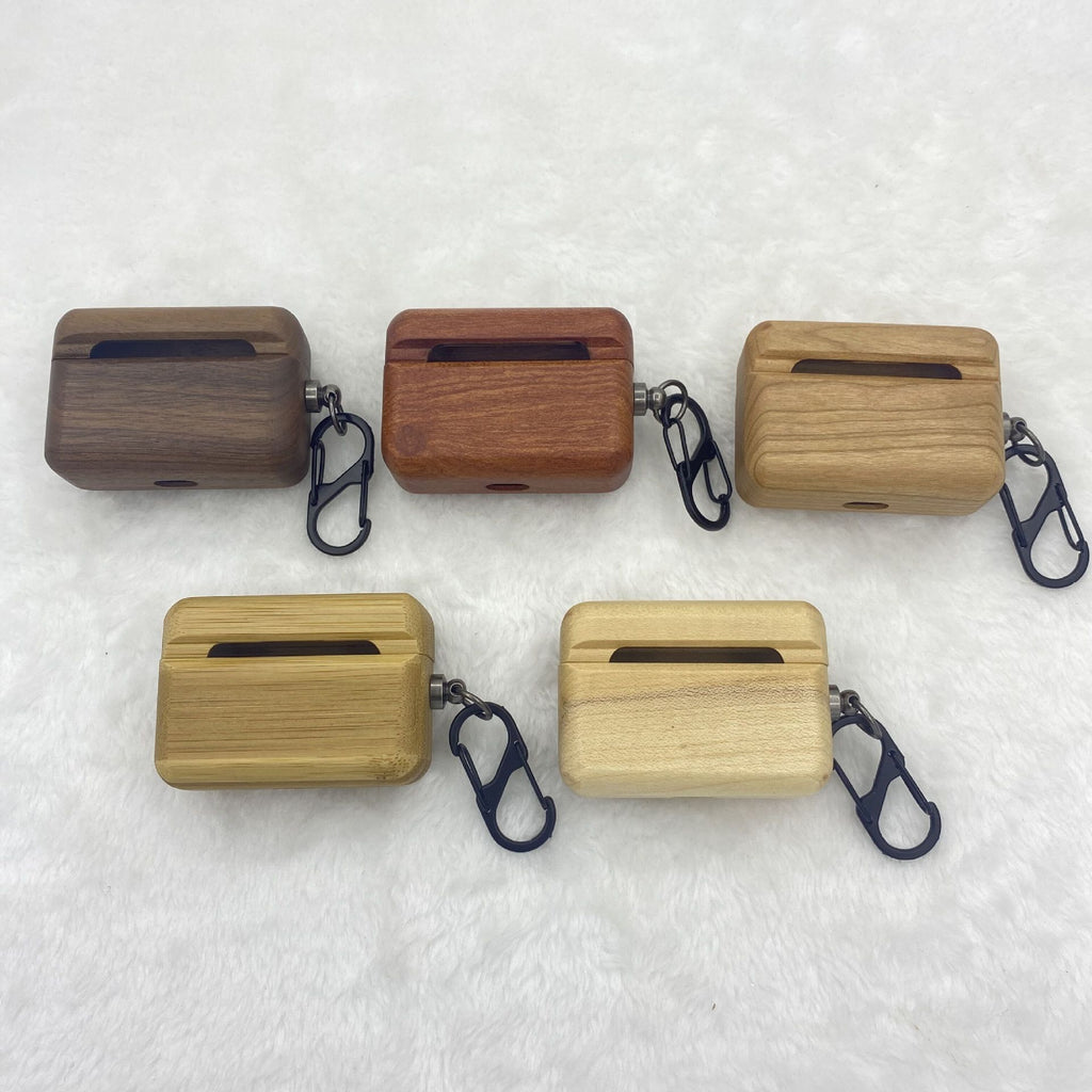 Coque bois pour écouteurs Bluetooth (compatible Apple)