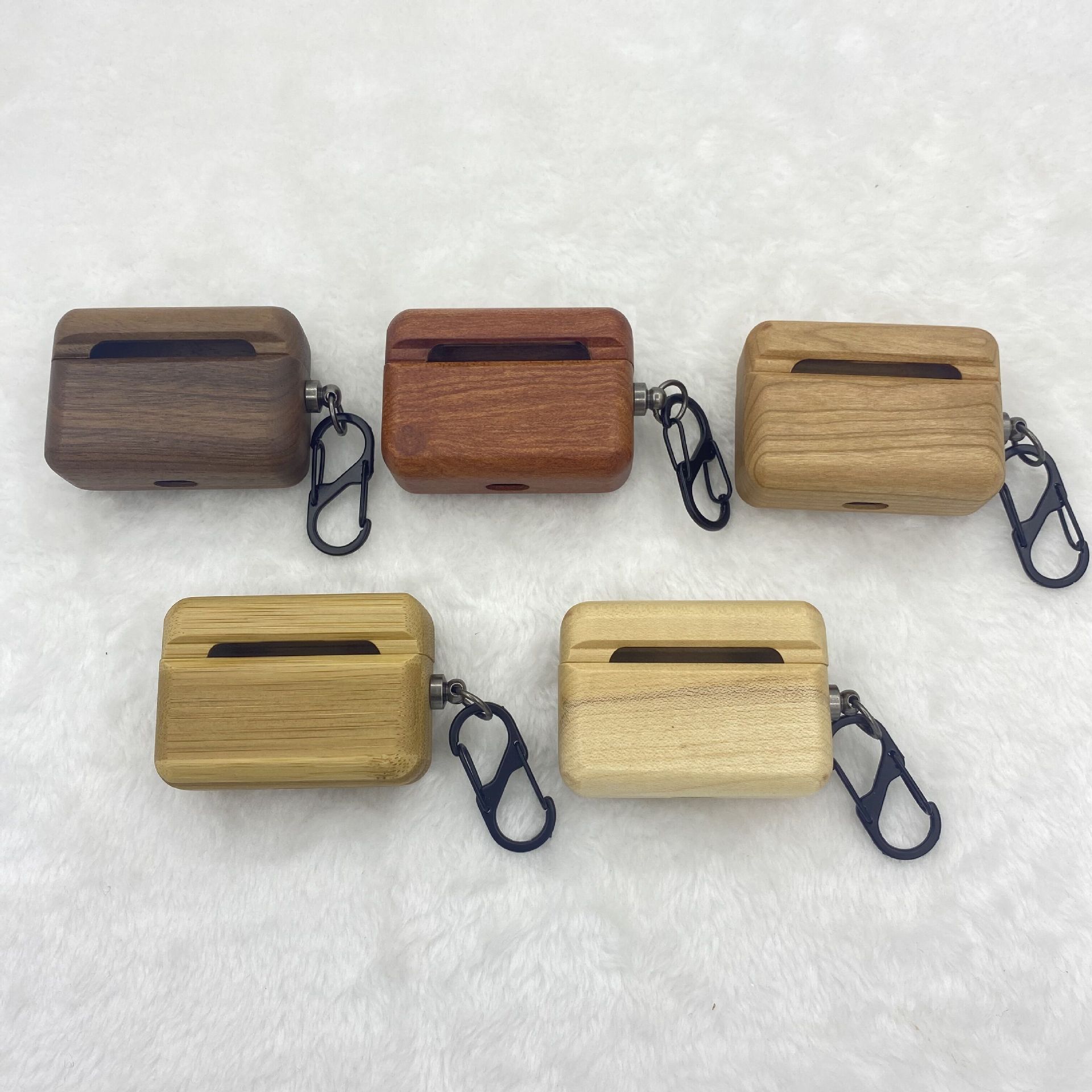 Coque bois pour écouteurs Bluetooth (compatible Apple)