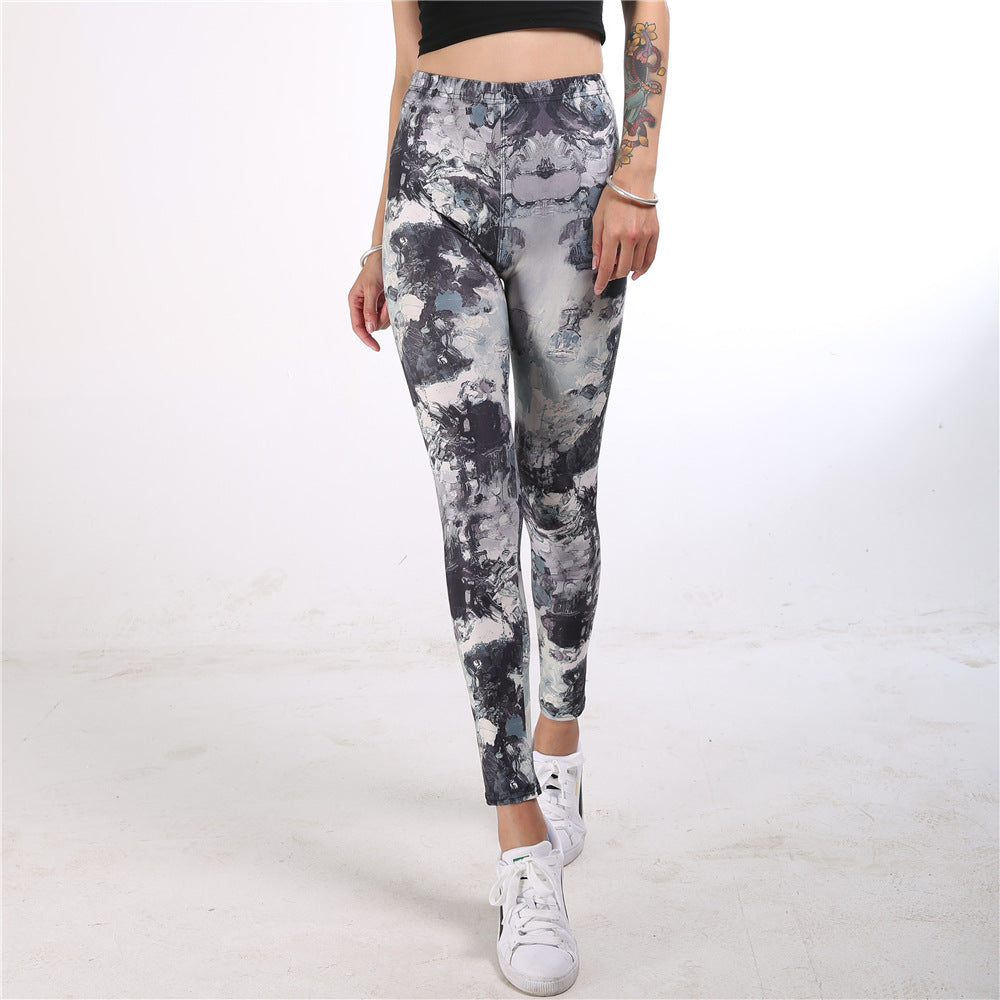 Pantalon de yoga imprimé doodle
