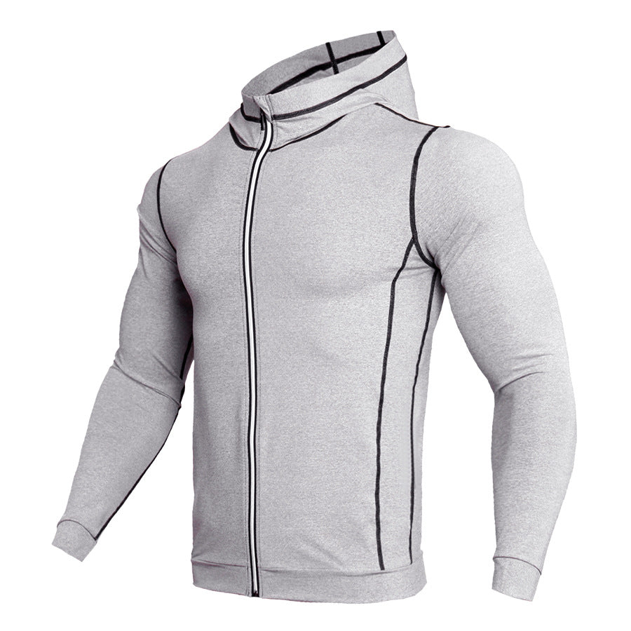 T-shirt de sport zippé manches longues