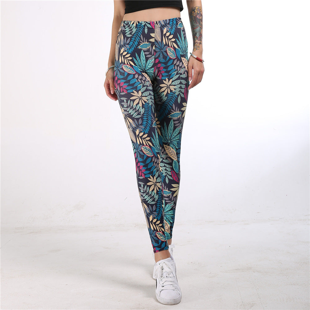 Pantalon de yoga imprimé doodle