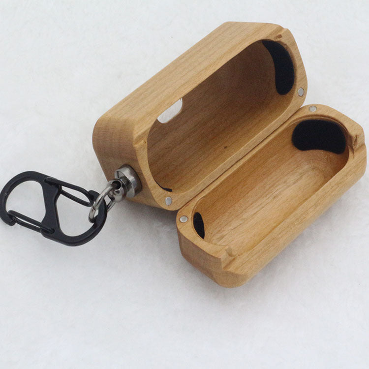 Coque bois pour écouteurs Bluetooth (compatible Apple)