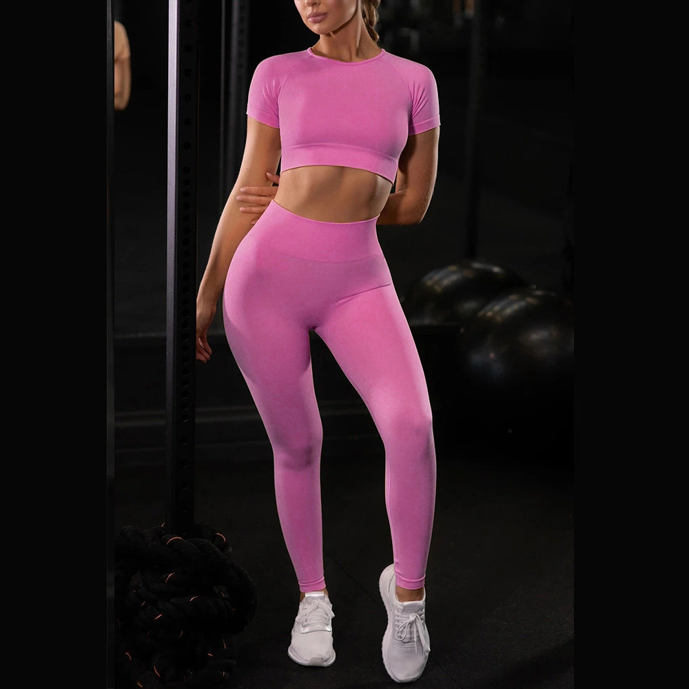 Ensemble de sport de yoga sans coutures pour femme