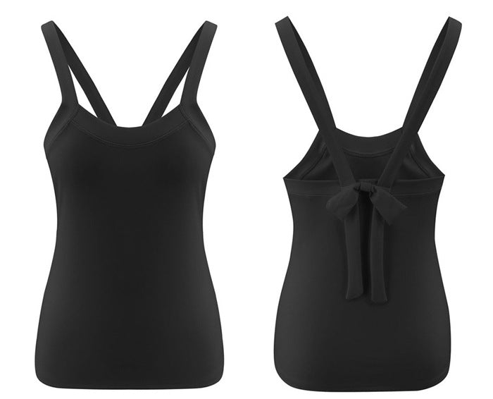 Débardeur sexy à bretelles dos nu et nœud papillon