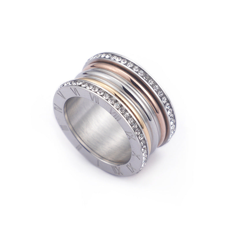 Bague femme acier inoxydable multicolore