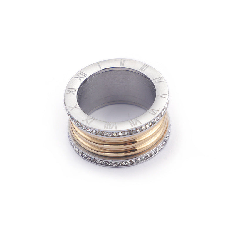 Bague femme acier inoxydable multicolore