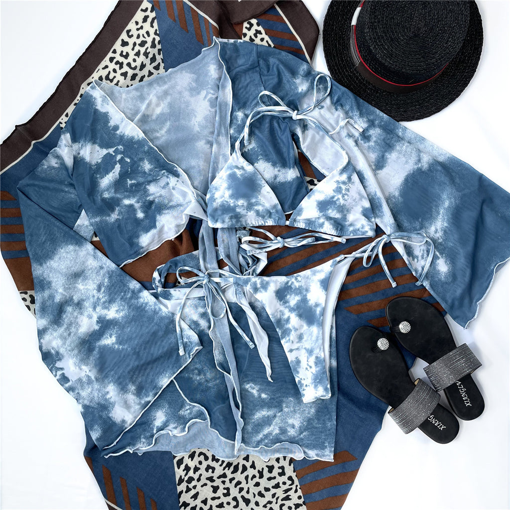 Tie Dye A Manches Longues Bikini