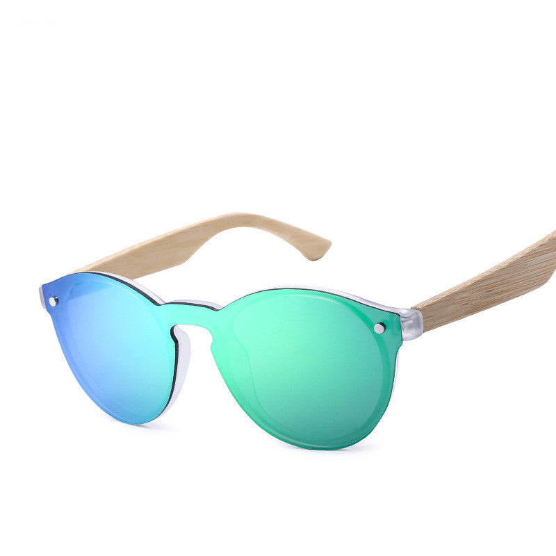 Lunettes de soleil rondes en bois verres colorés