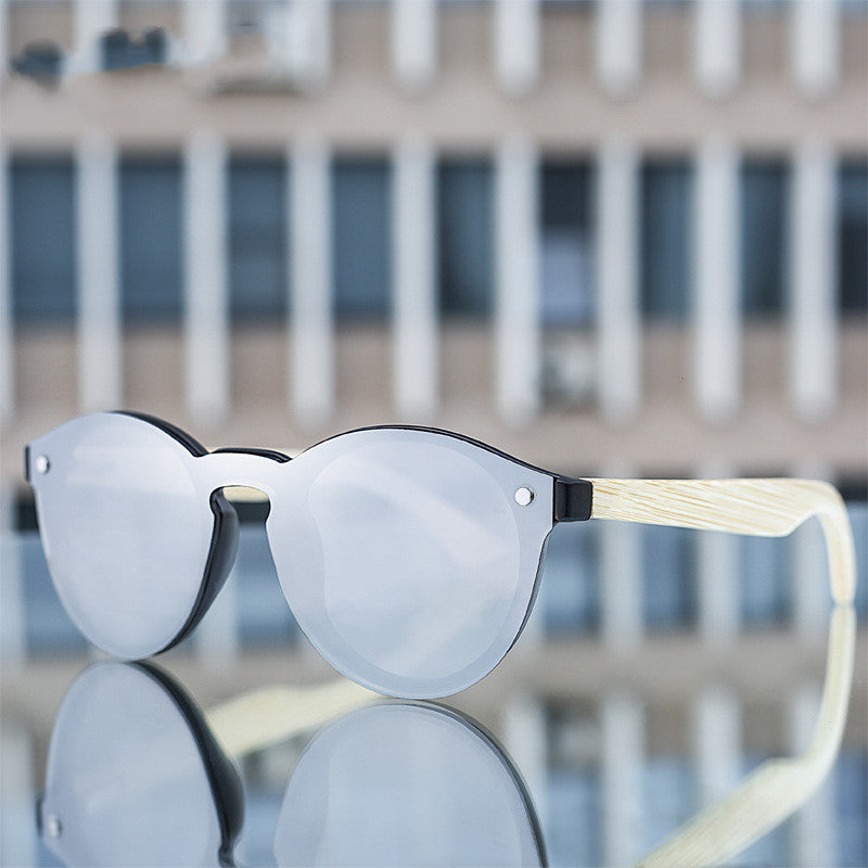 Lunettes de soleil rondes en bois verres colorés