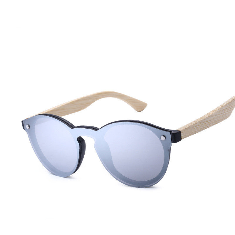 Lunettes de soleil rondes en bois verres colorés