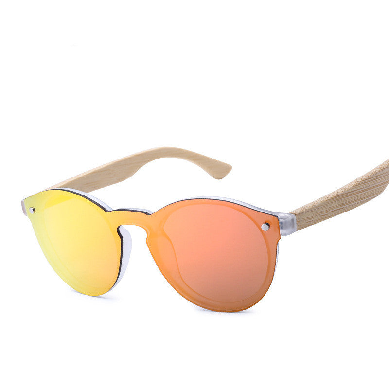Lunettes de soleil rondes en bois verres colorés