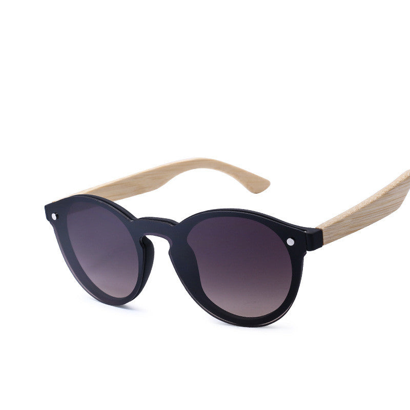 Lunettes de soleil rondes en bois verres colorés