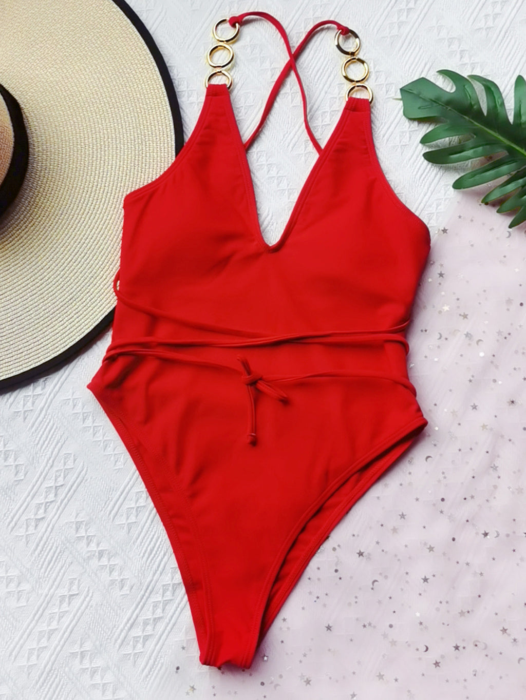 Maillot de bain une pièce couleur unie sexy