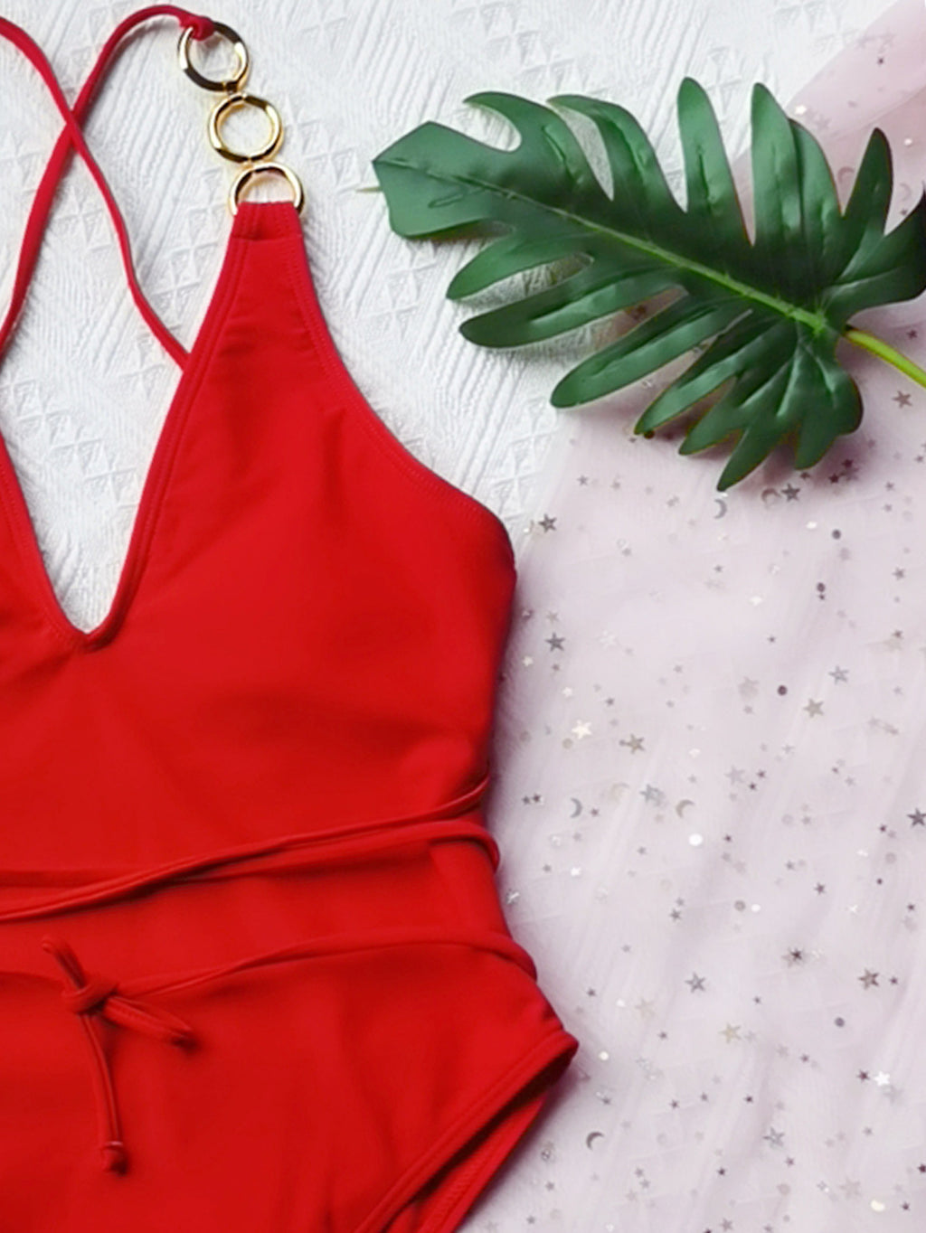 Maillot de bain une pièce couleur unie sexy