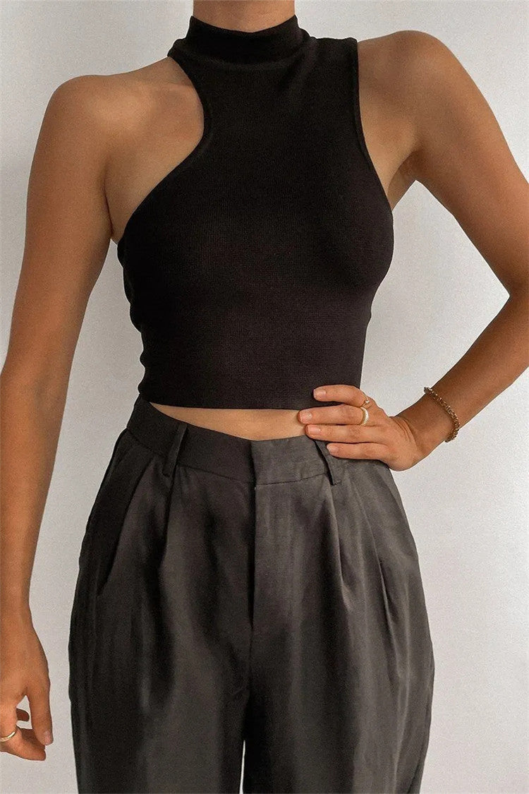 Gilets sans manches à la coupe asymétrique