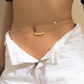 Chaîne de ventre pendentif lettre métal sexy