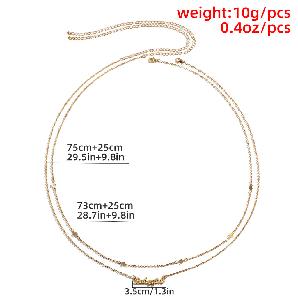 Chaîne de ventre pendentif lettre métal sexy
