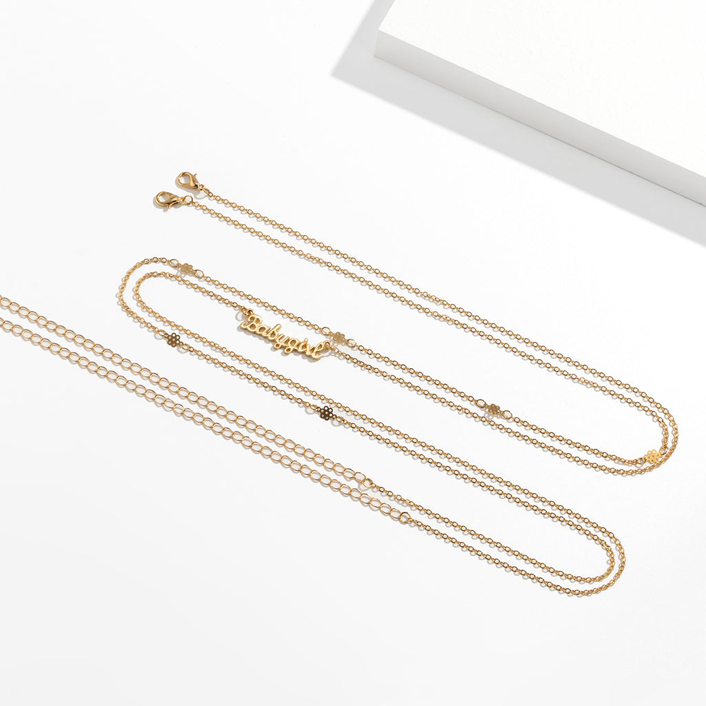 Chaîne de ventre pendentif lettre métal sexy