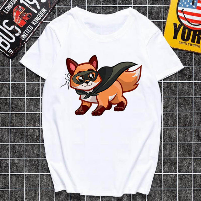 T-shirt femme Harajuku imprimé renard mignon