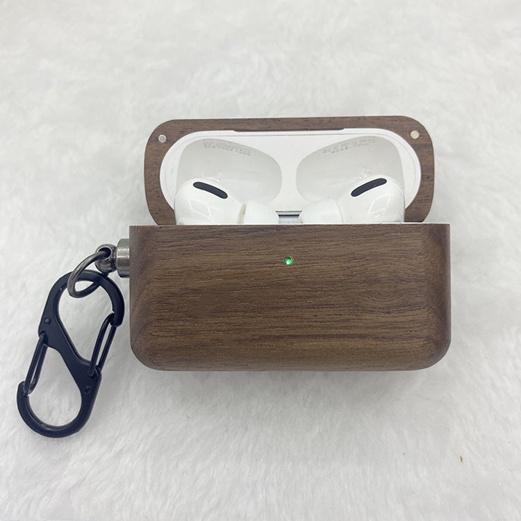 Coque bois pour écouteurs Bluetooth (compatible Apple)