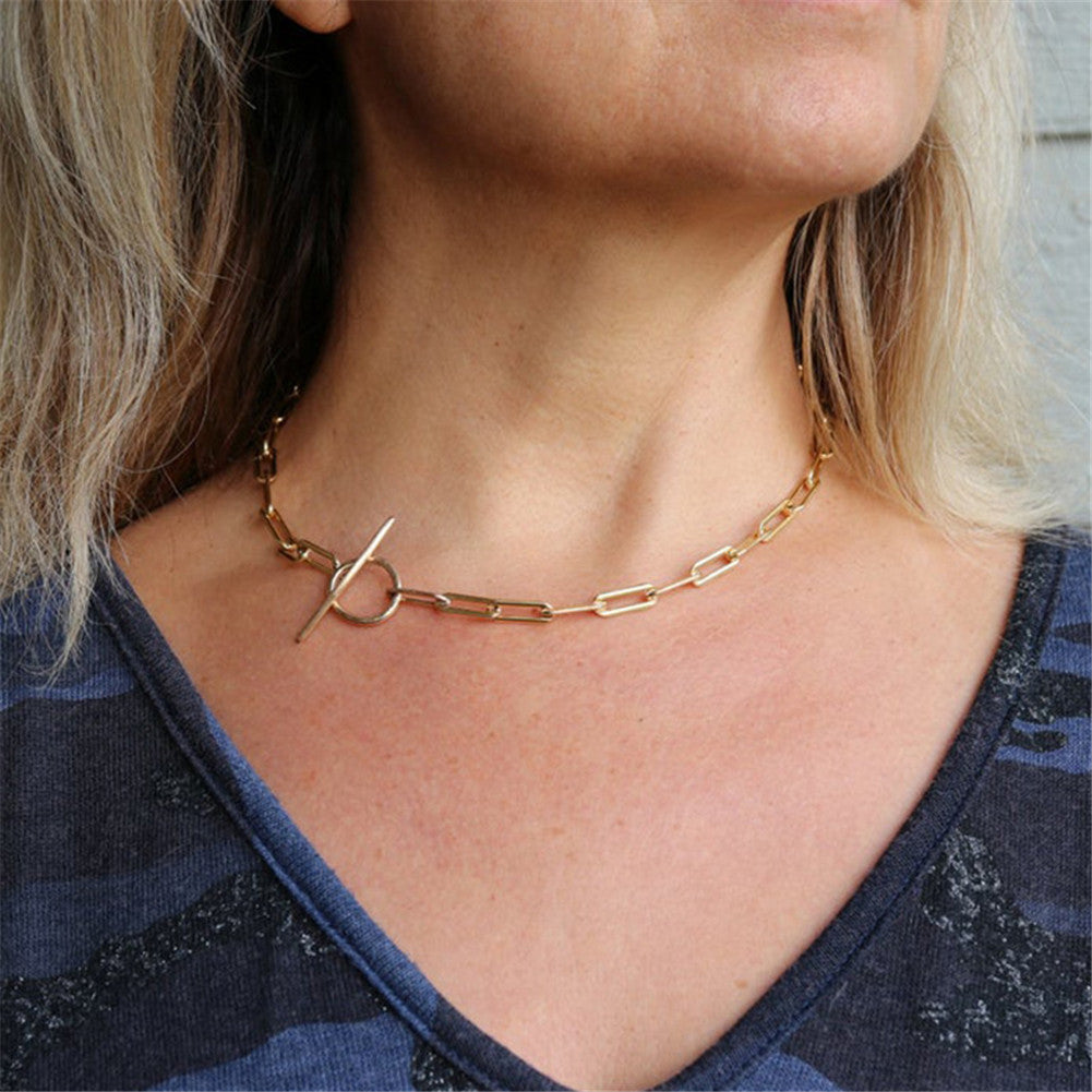 Collier chaîne carrée en acier inoxydable