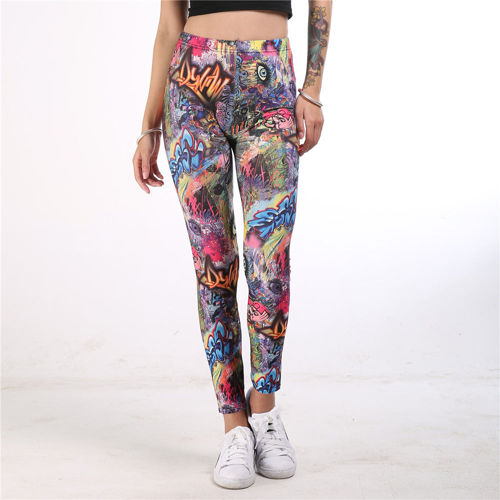 Pantalon de yoga imprimé doodle