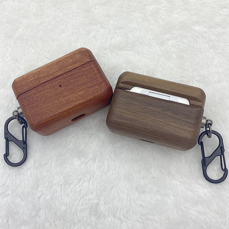 Coque bois pour écouteurs Bluetooth (compatible Apple)