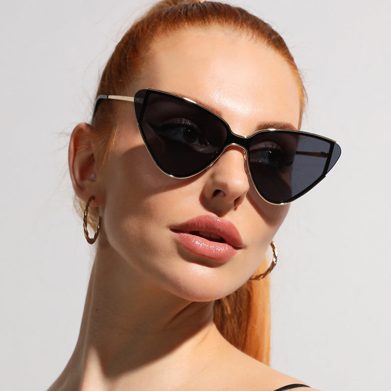 Lunettes de soleil rétro œil de chat femme
