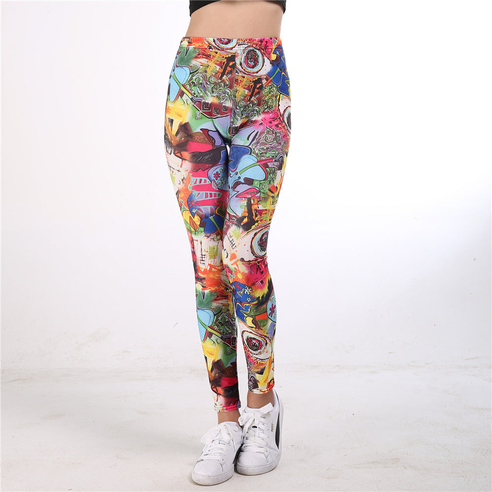 Pantalon de yoga imprimé doodle