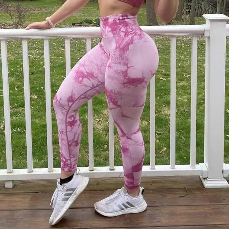 Legging tie-dye sans couture push-up femme