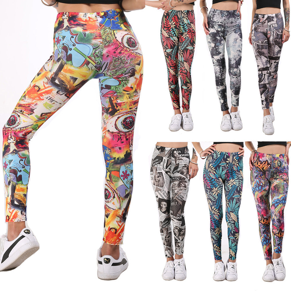 Pantalon de yoga imprimé doodle