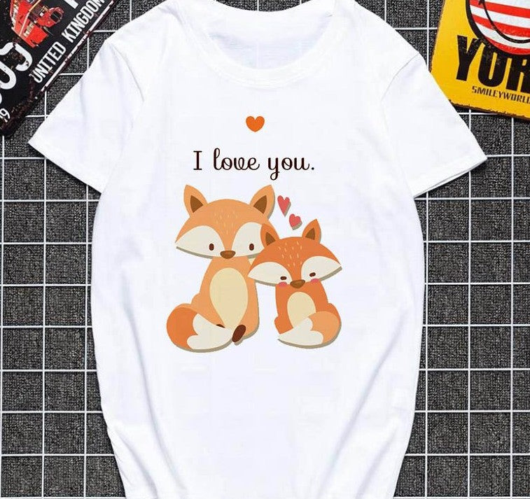 T-shirt femme Harajuku imprimé renard mignon