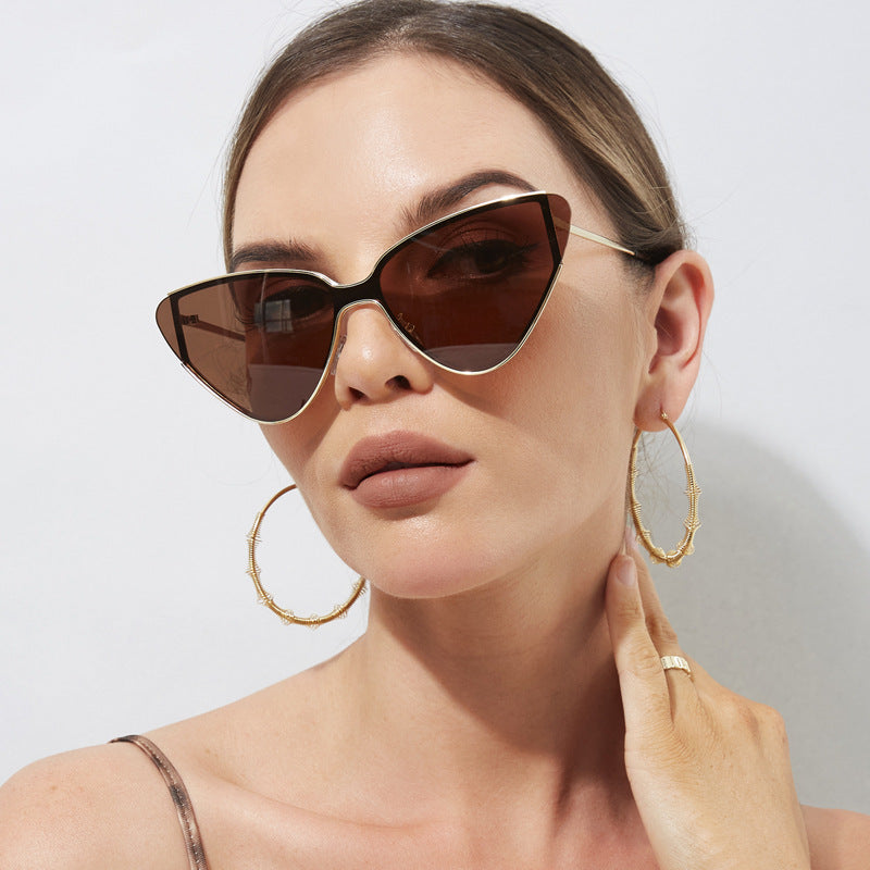Lunettes de soleil rétro œil de chat femme