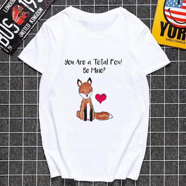 T-shirt femme Harajuku imprimé renard mignon