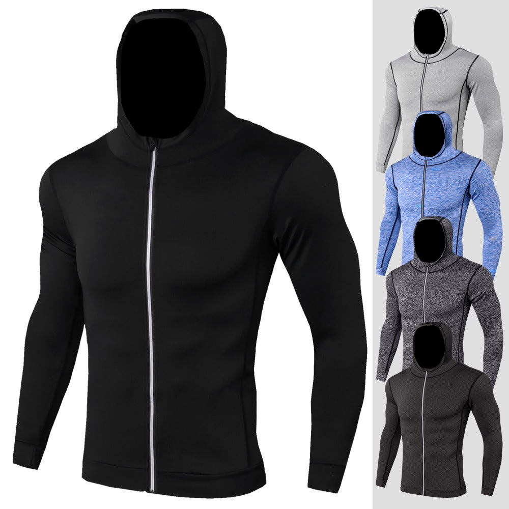 T-shirt de sport zippé manches longues