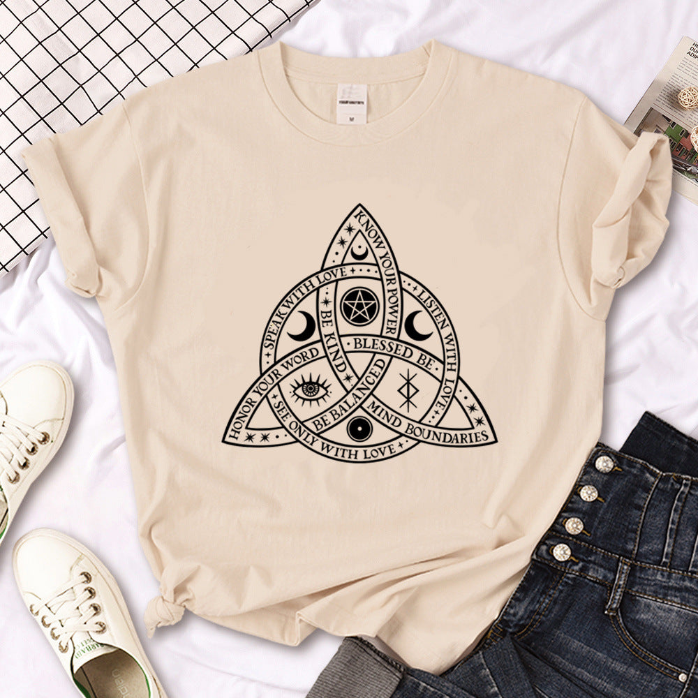 T-shirt femme gothique triple lune sorcière