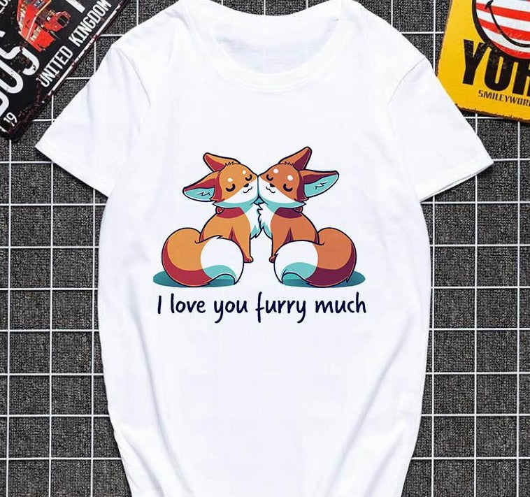 T-shirt femme Harajuku imprimé renard mignon