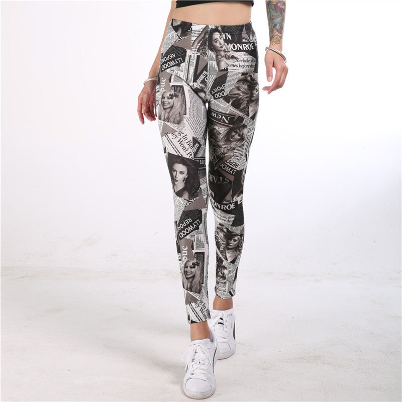 Pantalon de yoga imprimé doodle