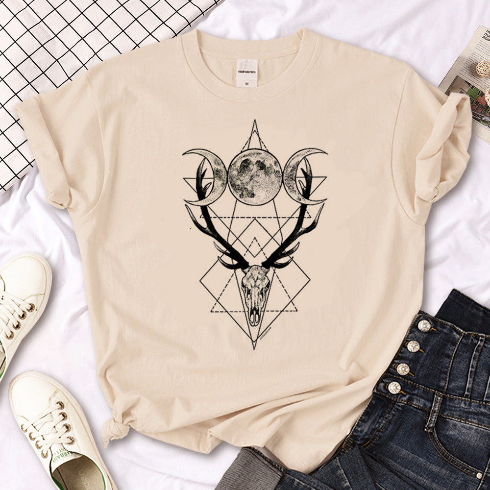 T-shirt femme gothique triple lune sorcière