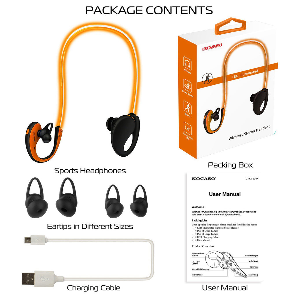 Casque sport sans fil Bluetooth avec micro