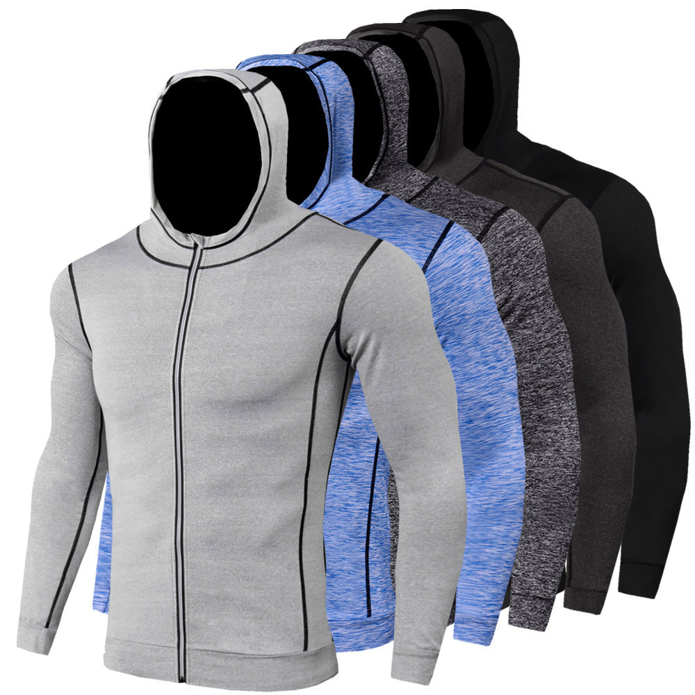 T-shirt de sport zippé manches longues