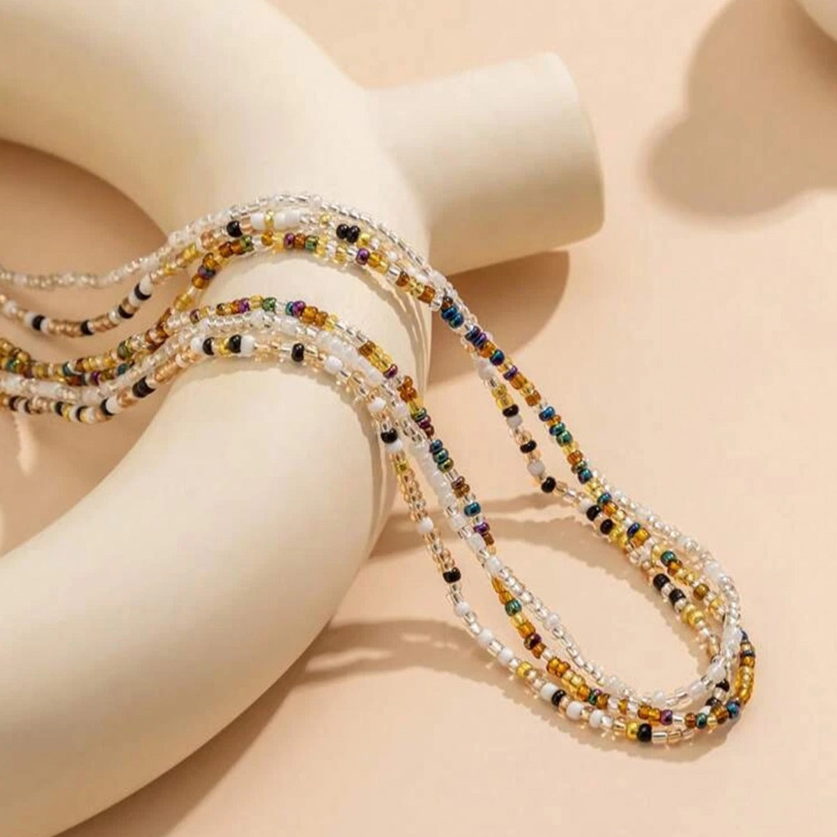 Chaîne de taille perles multicolores tendance