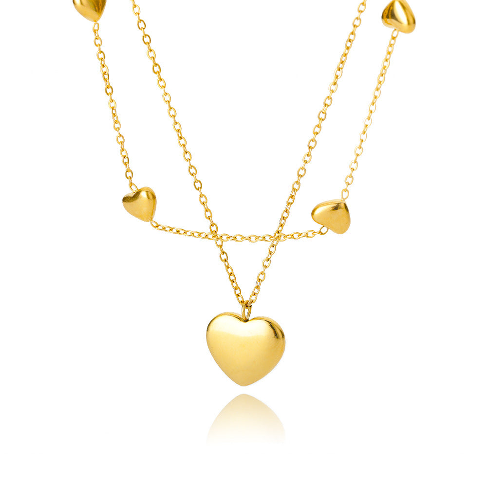 Collier multicouche pendentif cœur
