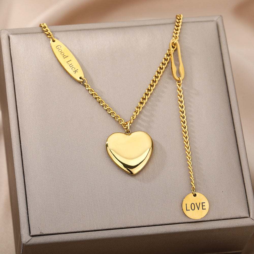 Collier multicouche pendentif cœur