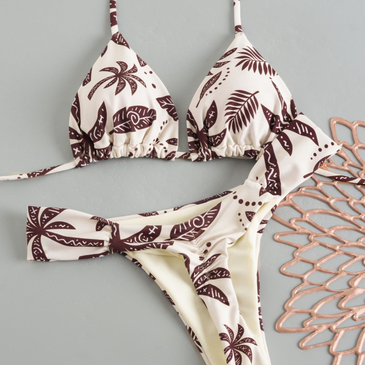 bikini plissé taille basse